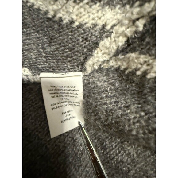 Evri Open Front Long Cardigan Size 2X Gray Windowpane - Picture 5 of 5